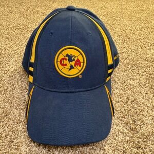 Club America Rhinox Hat Navy Blue Yellow FMF Official Soccer Adjustable Cap OSFA